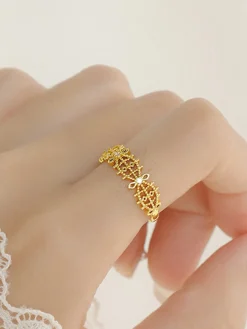 Discount French Hollow Rhinestone Crown Ring Rings & Bracelets|Accessories