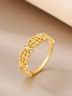 Discount French Hollow Rhinestone Crown Ring Rings & Bracelets|Accessories