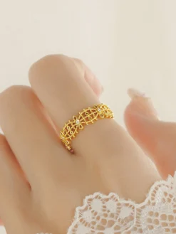 Discount French Hollow Rhinestone Crown Ring Rings & Bracelets|Accessories
