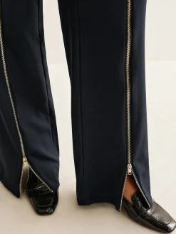 Sale Front Zipper Straight Pants Pants|Bottoms