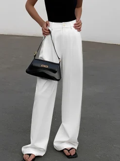 Best Full Length Pleated Wide Leg Dress Pants Wide Leg|Pants