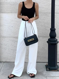 Best Full Length Pleated Wide Leg Dress Pants Wide Leg|Pants