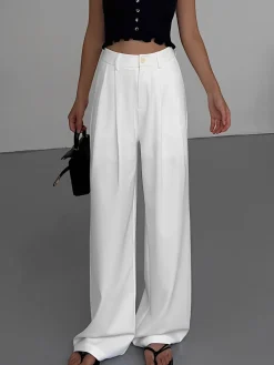 Best Full Length Pleated Wide Leg Dress Pants Wide Leg|Pants