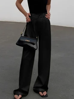 Best Full Length Pleated Wide Leg Dress Pants Wide Leg|Pants