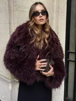 Hot Fuzzy Faux Fur Short Coat Outerwear|Coats