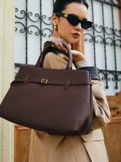 Online Genuine Leather Belt Top Handle Bag Bags|Accessories