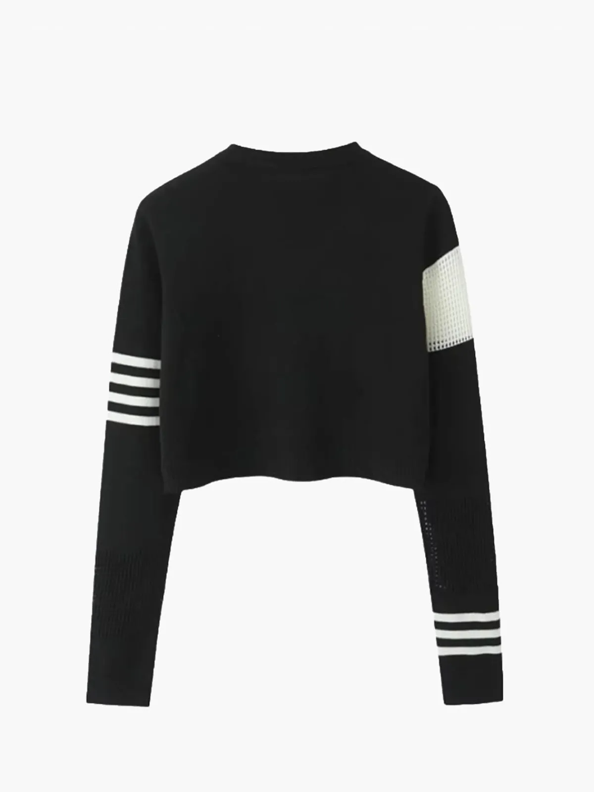 Geometric Color Block Breasted Knit Top Sweater Tops|Sweaters & Cardigans