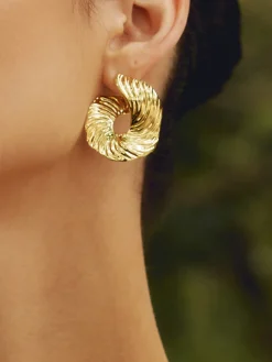Geometric Irregular Texture Stud Earrings Earrings|Accessories