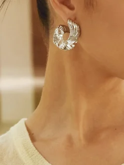 Geometric Irregular Texture Stud Earrings Earrings|Accessories