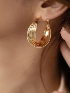 New Geometric Metallic Earrings Earrings|Accessories