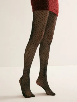 Clearance Geometric Micronet Tights Socks & Tights|Accessories