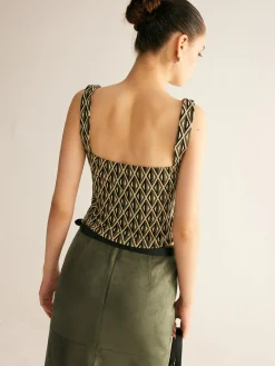 Hot Geometric Pattern Crop Tank Top Crop Tops|Tank Tops & Camis