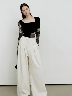 Sale Geometric Printed Mesh Jersey Top T-shirts|Tops