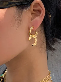 Hot Geometric Twist Stud Earrings Earrings|Accessories