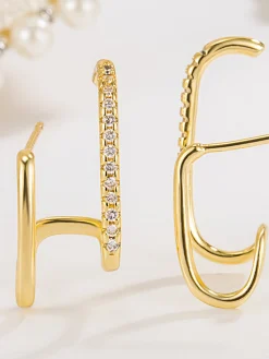 Hot Geometric Zircon Ear Cuff Earrings|Accessories