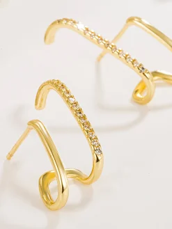 Hot Geometric Zircon Ear Cuff Earrings|Accessories