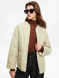 Online Geometric-Pattern Plain Winter Coat Outerwear|Coats
