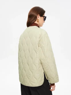 Online Geometric-Pattern Plain Winter Coat Outerwear|Coats