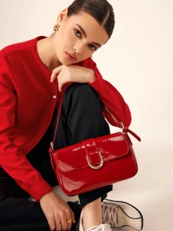 Outlet Glossy Buckle Flap Should Bag Bags|Accessories