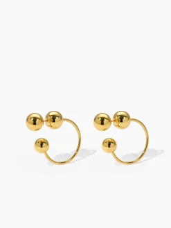 Hot en Ball Stud Hoop Earrings Earrings|Accessories