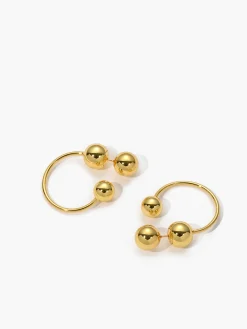 Hot en Ball Stud Hoop Earrings Earrings|Accessories
