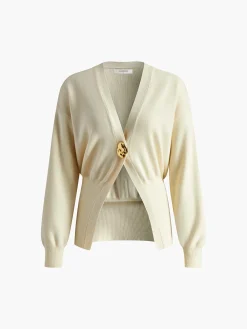 Discount Golden Button Plain Cardigan Cardigans|Sweaters & Cardigans