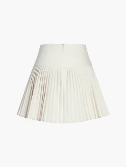 Discount Golden Button Pleated Mini Skirt Skirts|Bottoms