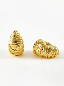Hot Croissant Twist Stud Earrings Earrings|Accessories