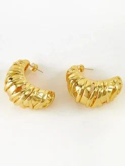 Hot Croissant Twist Stud Earrings Earrings|Accessories