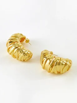 Hot Croissant Twist Stud Earrings Earrings|Accessories