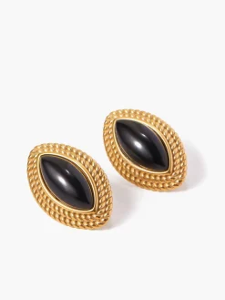 Outlet en Disc Black Onyx Earrings Earrings|Accessories