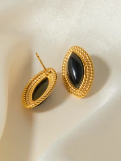 Outlet en Disc Black Onyx Earrings Earrings|Accessories
