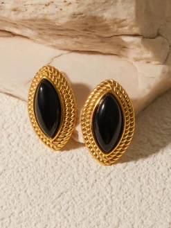 Outlet en Disc Black Onyx Earrings Earrings|Accessories