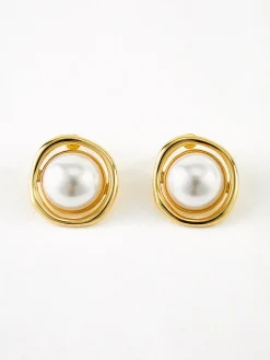 Best en Edge Pearl Stud Earrings Earrings|Accessories