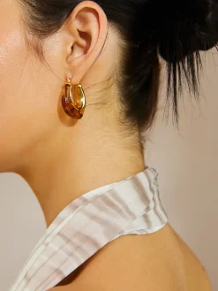 Sale Golden Embrace Amber Hoop Earrings Earrings|Accessories