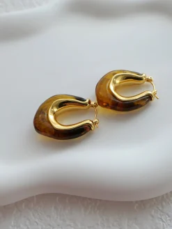 Sale Golden Embrace Amber Hoop Earrings Earrings|Accessories
