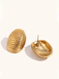 Outlet en Ribbed Half-Hoop Earrings Earrings|Accessories