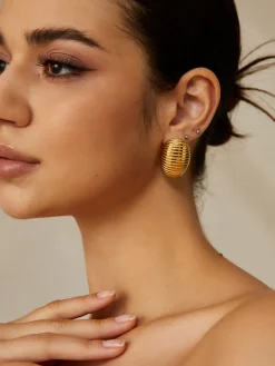 Outlet en Ribbed Half-Hoop Earrings Earrings|Accessories