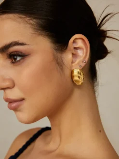 Outlet en Ribbed Half-Hoop Earrings Earrings|Accessories