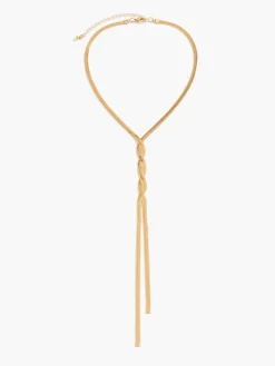 Hot en Snake Chain Twist Tassel Necklace Necklaces|Accessories
