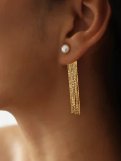 Best en Tassel Pearl Stud Earrings Earrings|Accessories