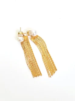 Best en Tassel Pearl Stud Earrings Earrings|Accessories