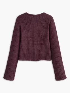 Discount Golden-Button Textured Cardigan Cardigans|Sweaters & Cardigans