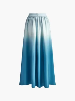 Outlet Gradient Lace Up Tube Long Skirt Set Skirt Sets|Long Sleeve Sets