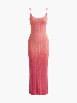 Best Gradient Split Cami Sweater Long Dress Sweater Dresses|Cocktail & Party Dresses