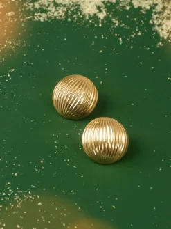 Clearance Half-Ball Ripple Stud Earrings Earrings|Accessories