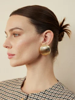 Clearance Half-Ball Ripple Stud Earrings Earrings|Accessories