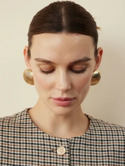 Clearance Half-Ball Ripple Stud Earrings Earrings|Accessories