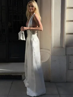 Outlet Halter Backless Jumpsuit White Dresses|Jumpsuits & Rompers
