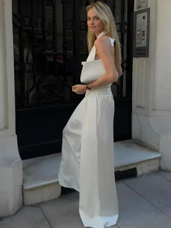 Outlet Halter Backless Jumpsuit White Dresses|Jumpsuits & Rompers